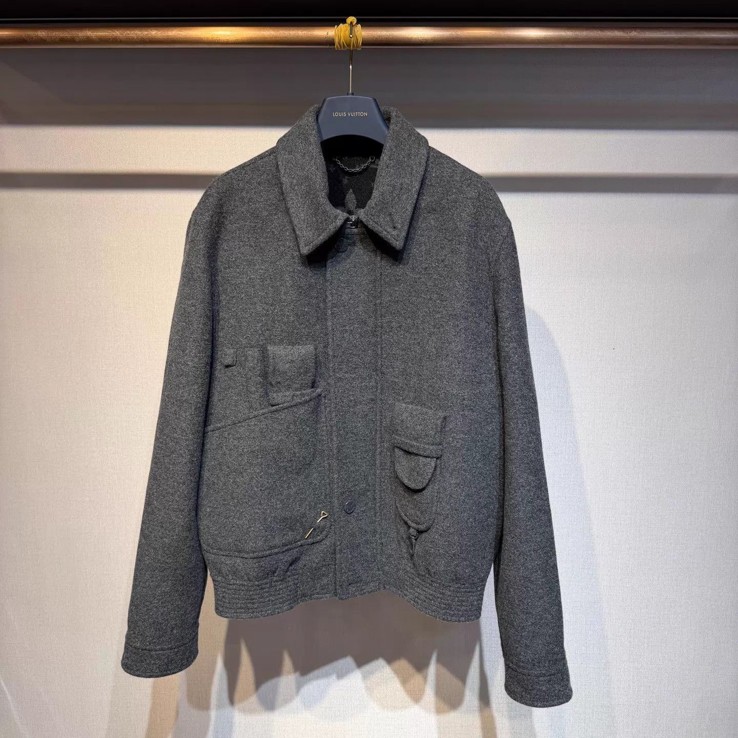 Louis Vuitton Louis Vuitton Gray Pin Wool Jacket 48 New Size US M / EU 48-50 / 2 - 1 Thumbnail