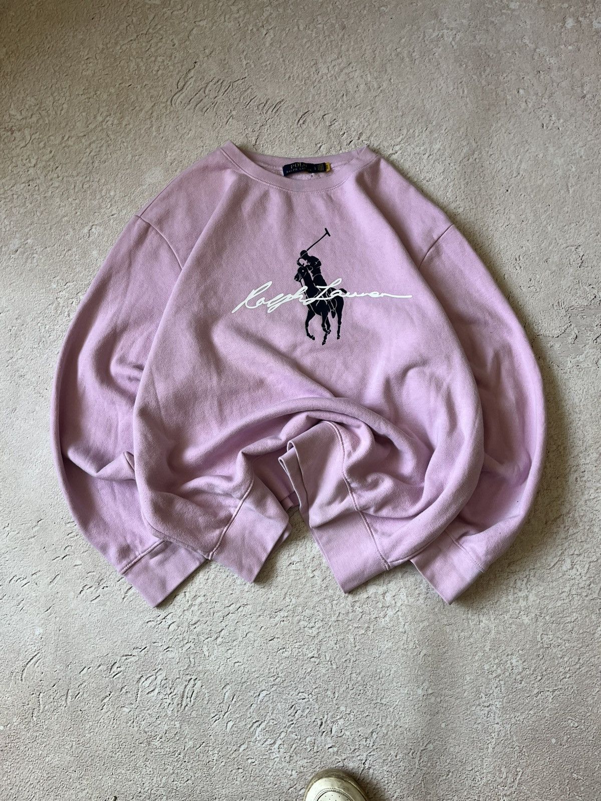 Polo Ralph Lauren 🌸 VINTAGE POLO RALPH LAUREN BIG LOGO SWEATSHIRT – PINK LUXE Size US XL / EU 56 / 4 - 1 Thumbnail