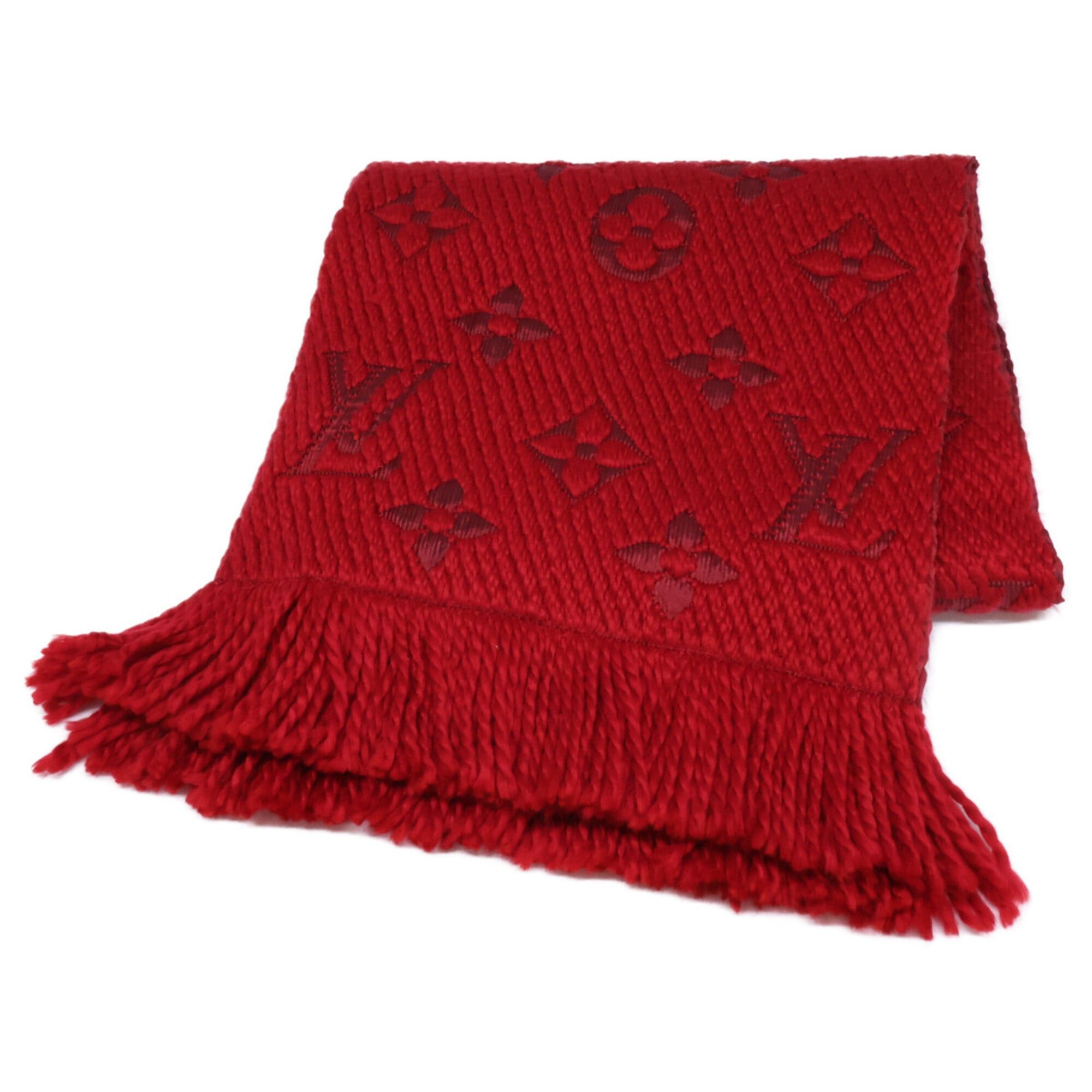 Louis Vuitton LOUIS VUITTON M72432 Echarpe Logomania Wool Silk Fringe Scarf Red Women's Size ONE SIZE - 1 Thumbnail