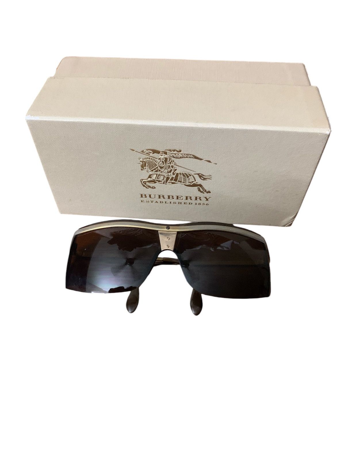 Other Rare vintage shield sunglasses gold plated frame Size ONE SIZE - 2 Thumbnail