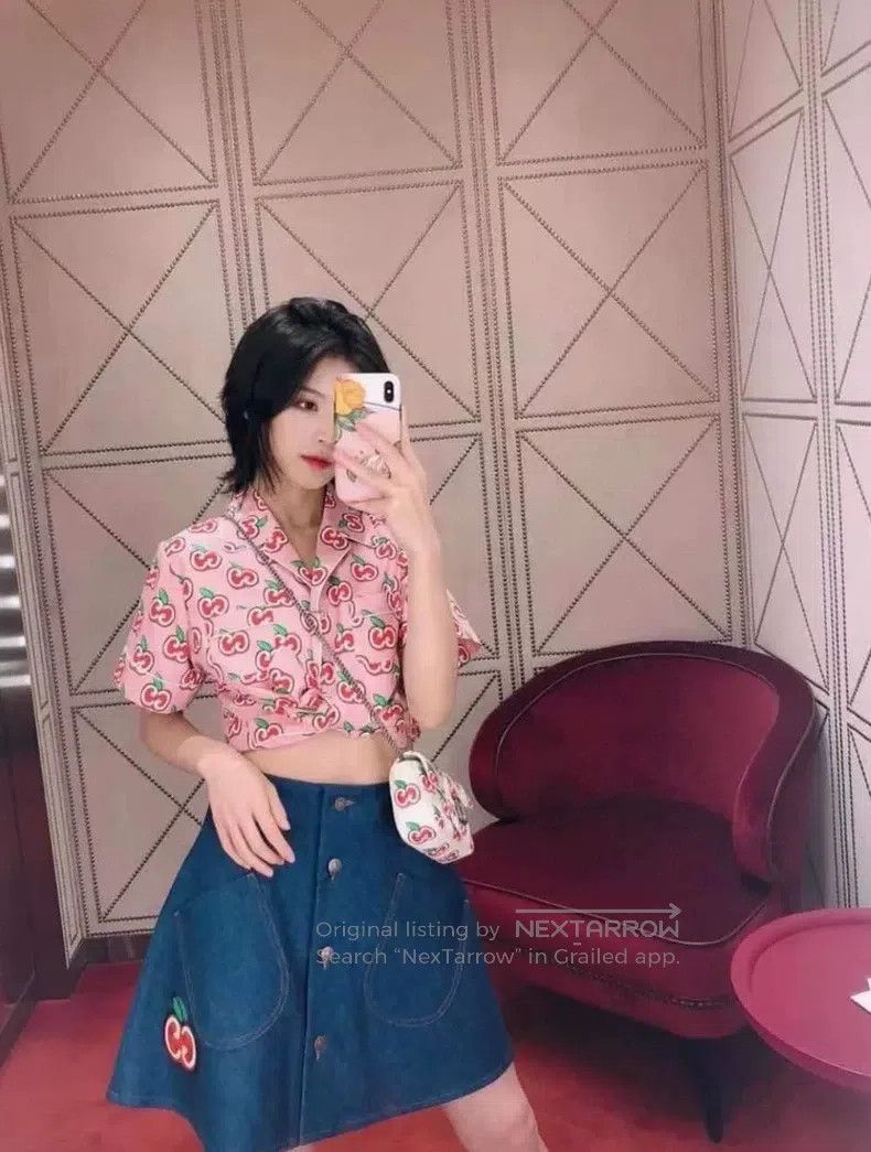 Gucci Gucci SS21 single-breasted denim A-line skirt Size 27" / US 4 / IT 40 - 8 Thumbnail