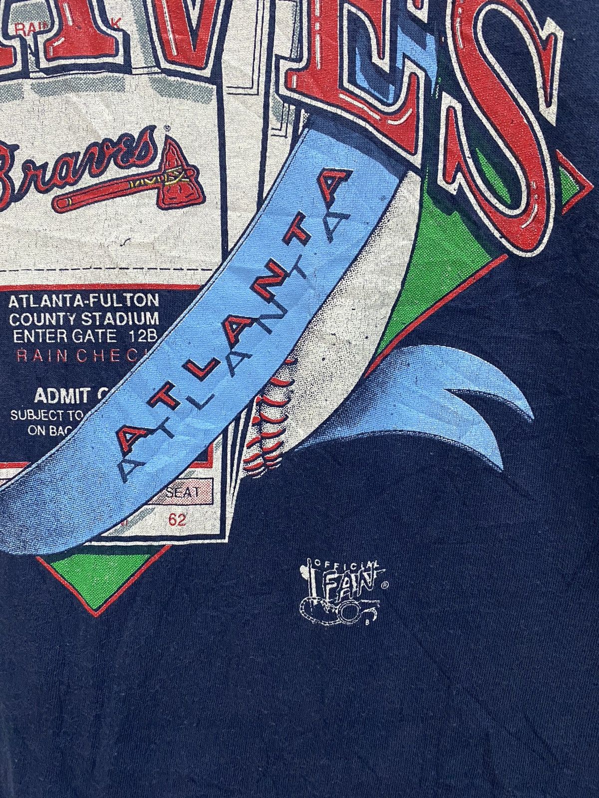 MLB VTG 90s Atlanta Braves Rap Tee 1992 MLB Champions Size US M / EU 48-50 / 2 - 4 Thumbnail