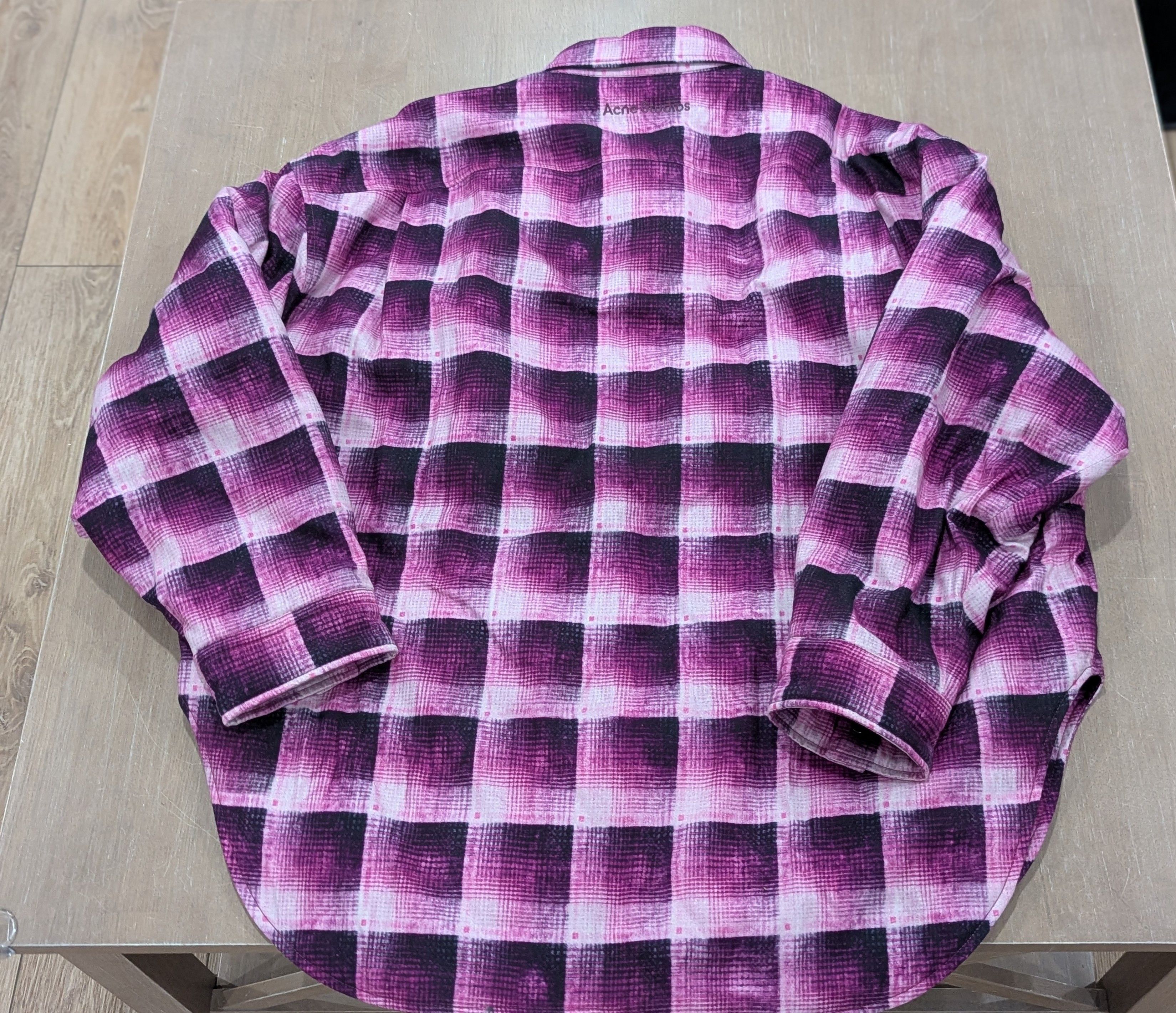 ACNE STUDIOS Cotton Flannel Shirt Jacket Pink 48