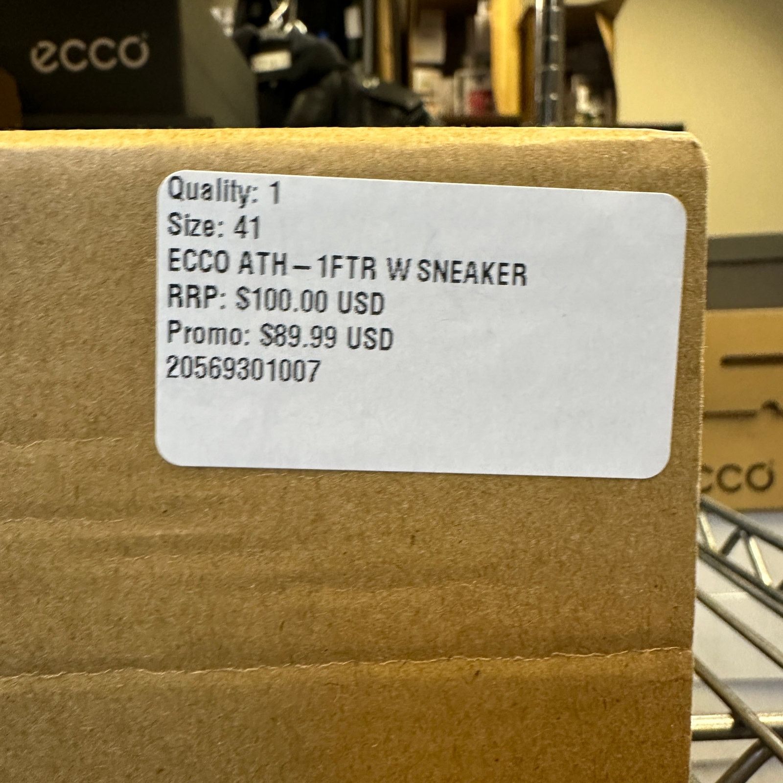 Ecco ECCO WOMEN'S 41 ATH-1FTR WHITE LEATHER SNEAKER NIB NO LID Size US 10.5 / IT 40.5 - 10 Thumbnail