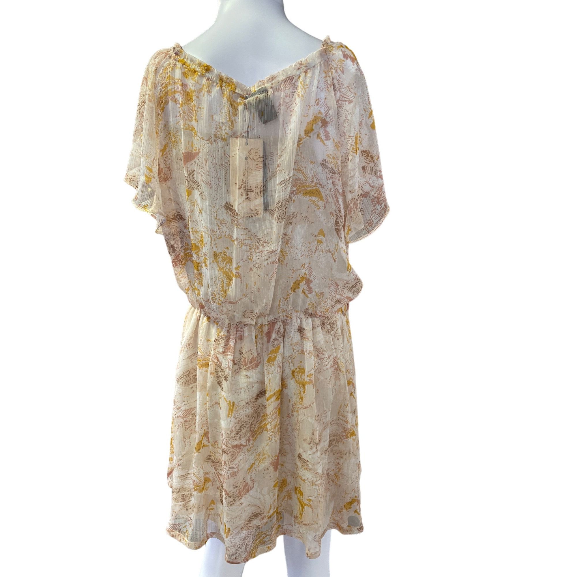 Other Bear Two Womens Tan Sheer Leaf Design dress above knee Size Size M / US 6-8 / IT 42-44 - 3 Thumbnail
