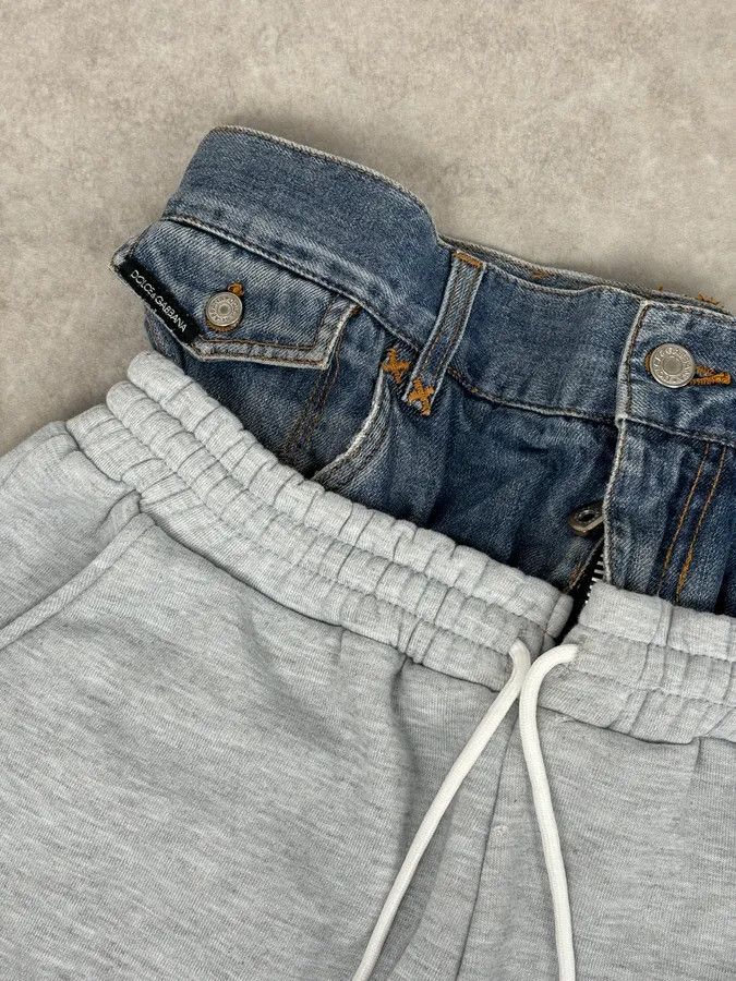 Dolce & Gabbana SS2006 Dolce & Gabbana Beige Denim Hybrid Jogger Pants Size US 32 / EU 48 - 10 Thumbnail