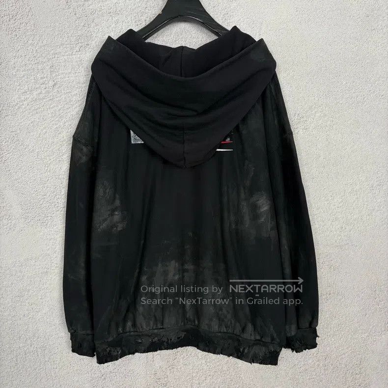 Balenciaga Balenciaga Tie-Dye Logo Embroidered Zip Hooded Jacket Size US XXL / EU 58 / 5 - 2 Thumbnail
