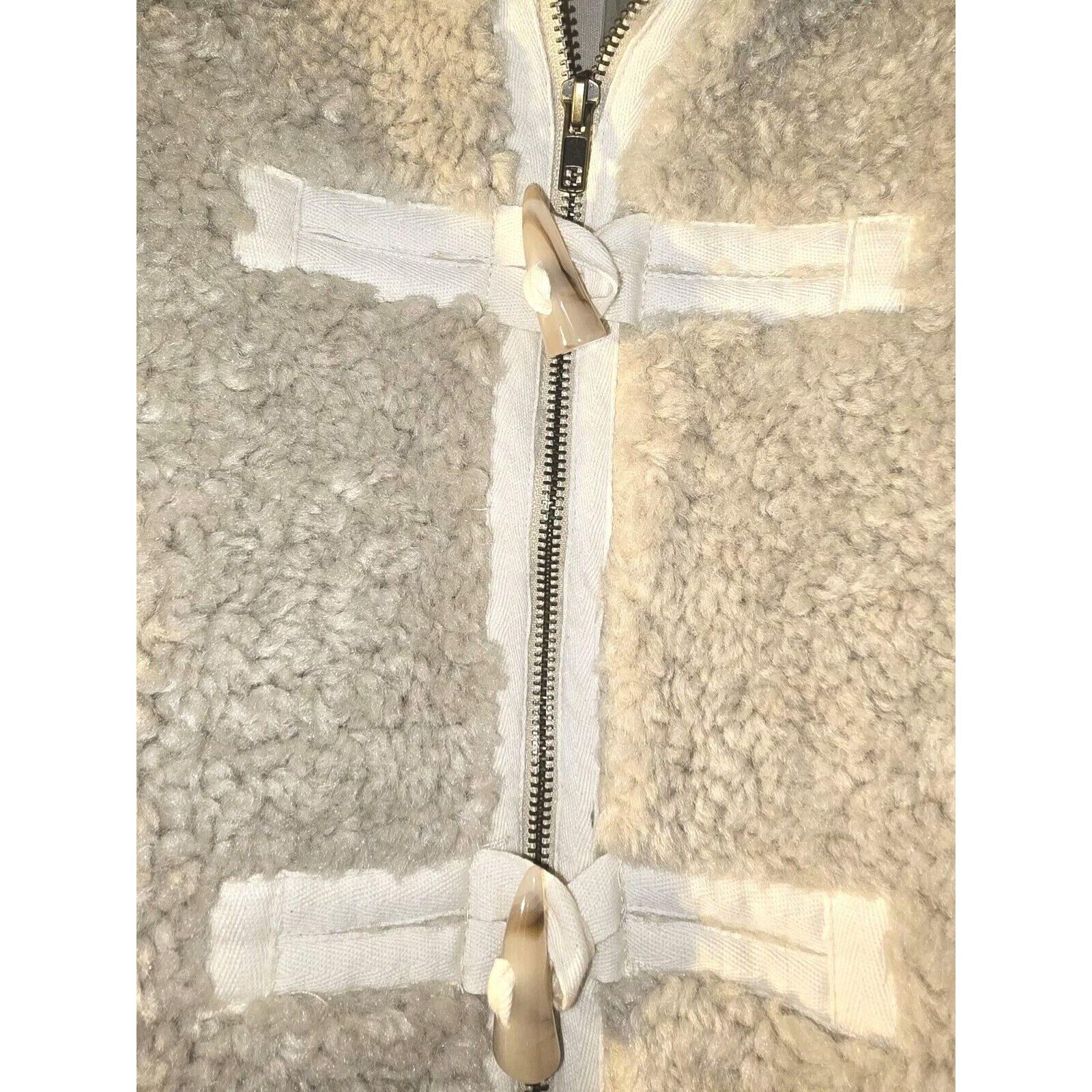 BKE BKE Faux Fur Vest Sherpa Fleece Cream Size Small Pockets NWT Size S / US 4 / IT 40 - 4 Thumbnail