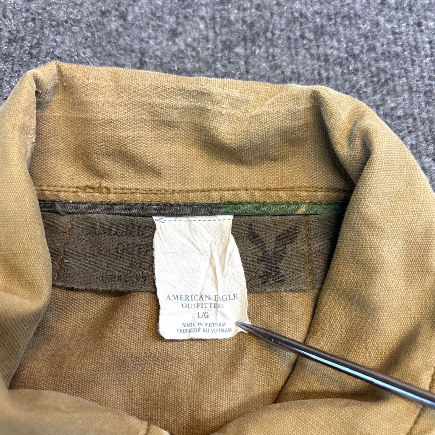 American Eagle Outfitters American Eagle Military Jacket Full Zip Men L Khaki Beige German Flag Distressed Style Shirt? Size US L / EU 52-54 / 3 - 3 Thumbnail