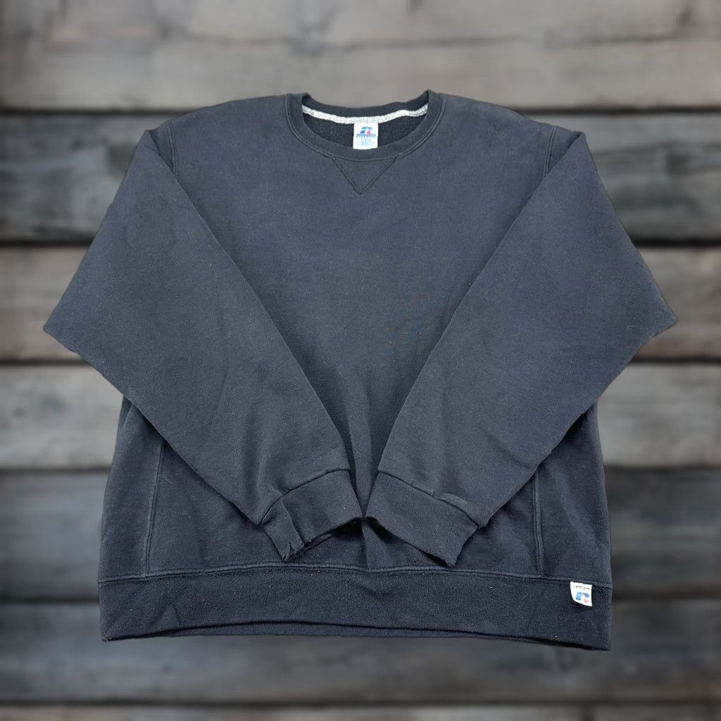 Russell Athletic VINTAGE Russell Sweatshirt Mens L Black Pullover Cotton Solid 90s Size US L / EU 52-54 / 3 - 1 Thumbnail