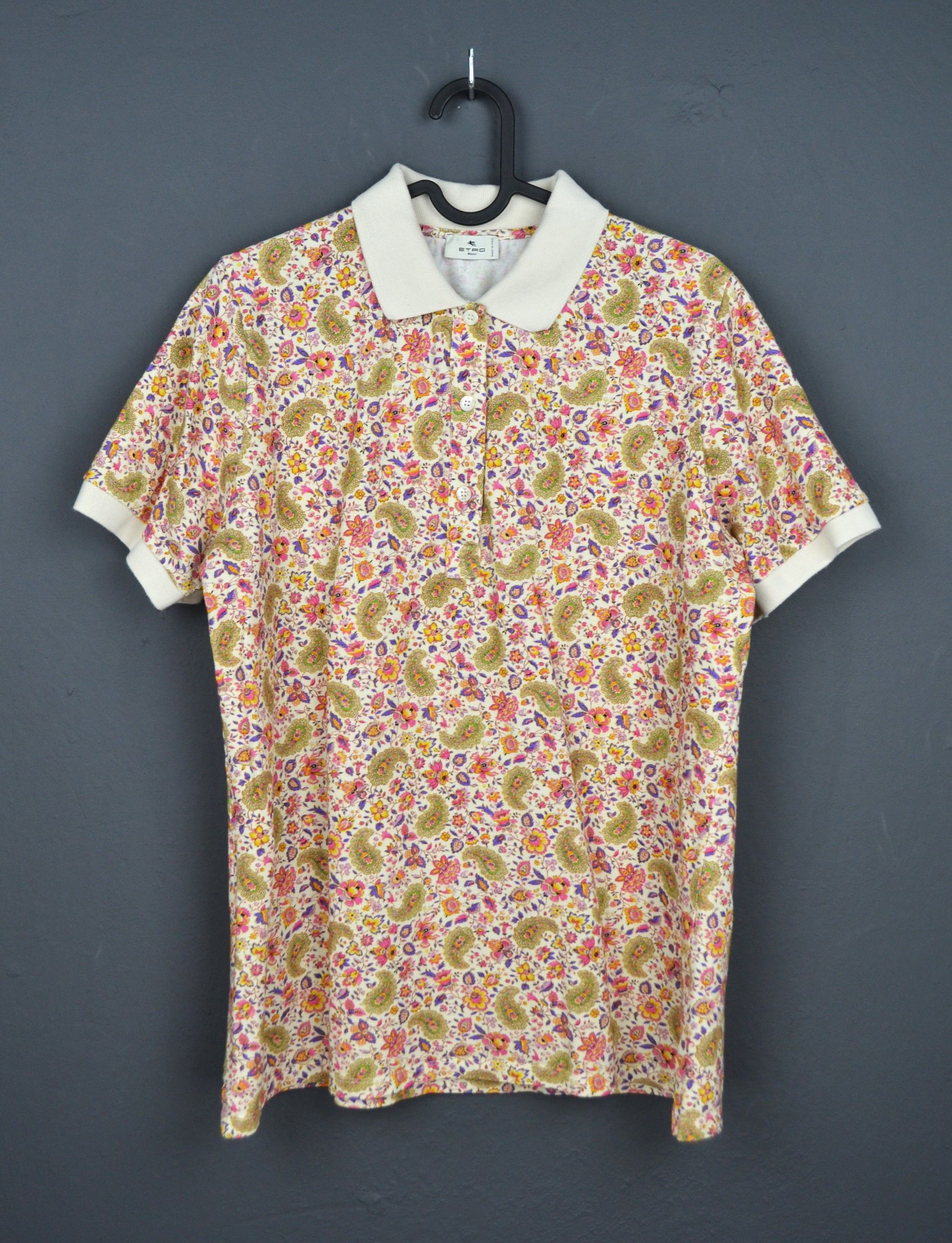 Etro Etro Pima Cotton 48 Polo Shirt floral Print Paisley L-XL Size XL / US 12-14 / IT 48-50 - 2 Thumbnail