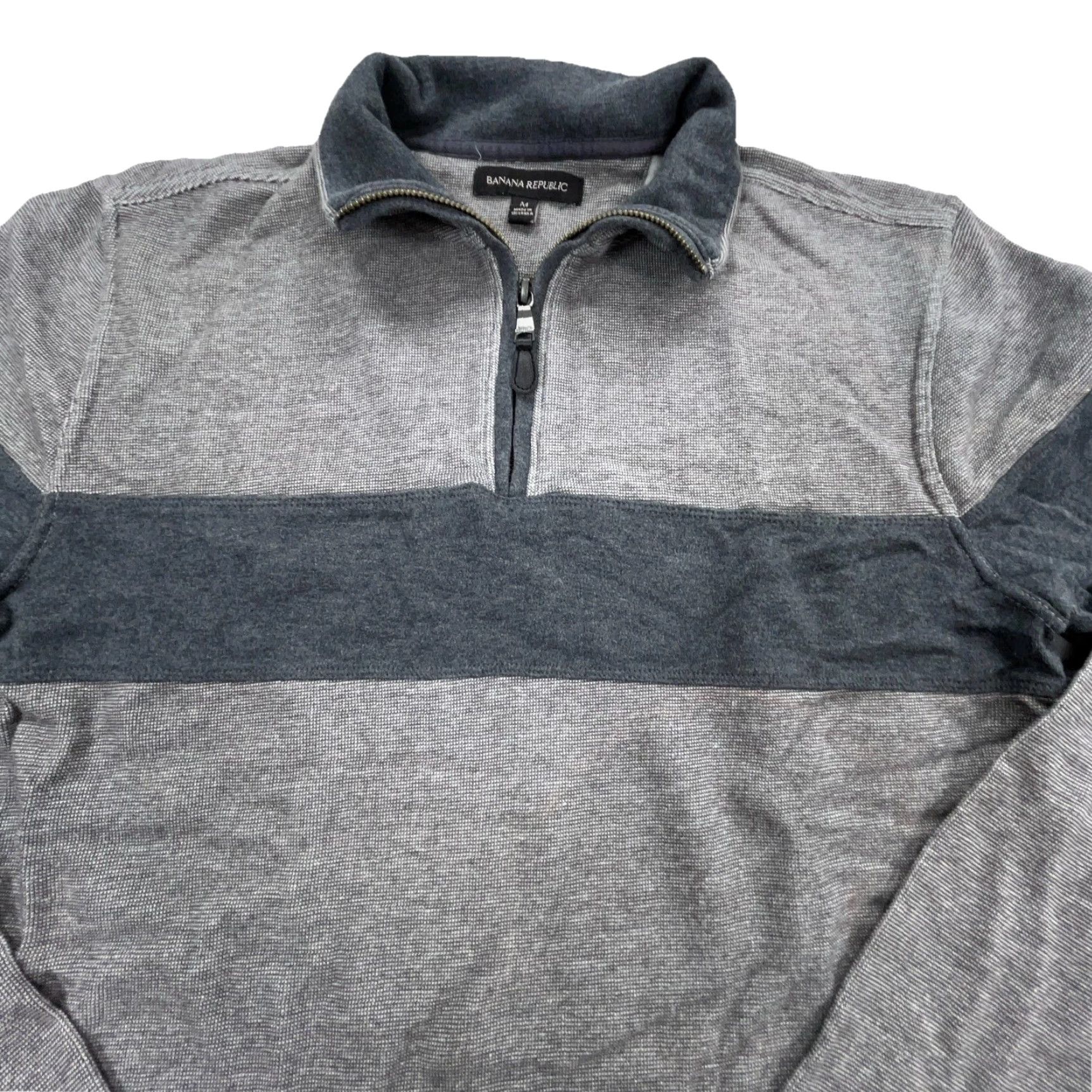 Banana Republic Banana Republic Men’s Pullover Sweater Medium Gray 1/4 Zip Casual Lightweight Fall Winter Size US M / EU 48-50 / 2 - 2 Thumbnail