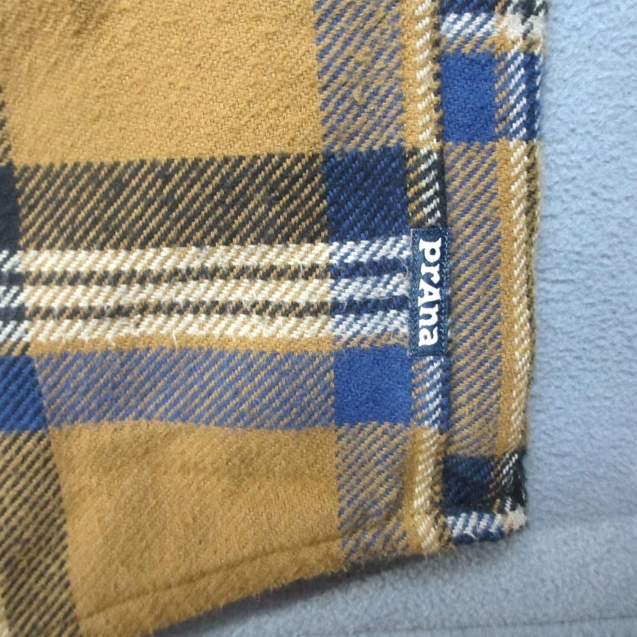 Prana prAna Shirt Jacket Mens Large Orange Blue Plaid Flannel Lando Pearl Snap Shacket Outdoor Casual Hiking Lined Pocket Size US L / EU 52-54 / 3 - 3 Thumbnail