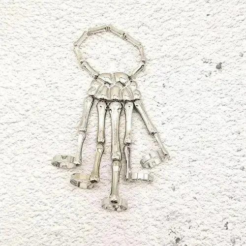 Jewelry Skeleton and Bracelet Bones Goth Human Jewelry Chrome Size ONE SIZE - 2 Thumbnail
