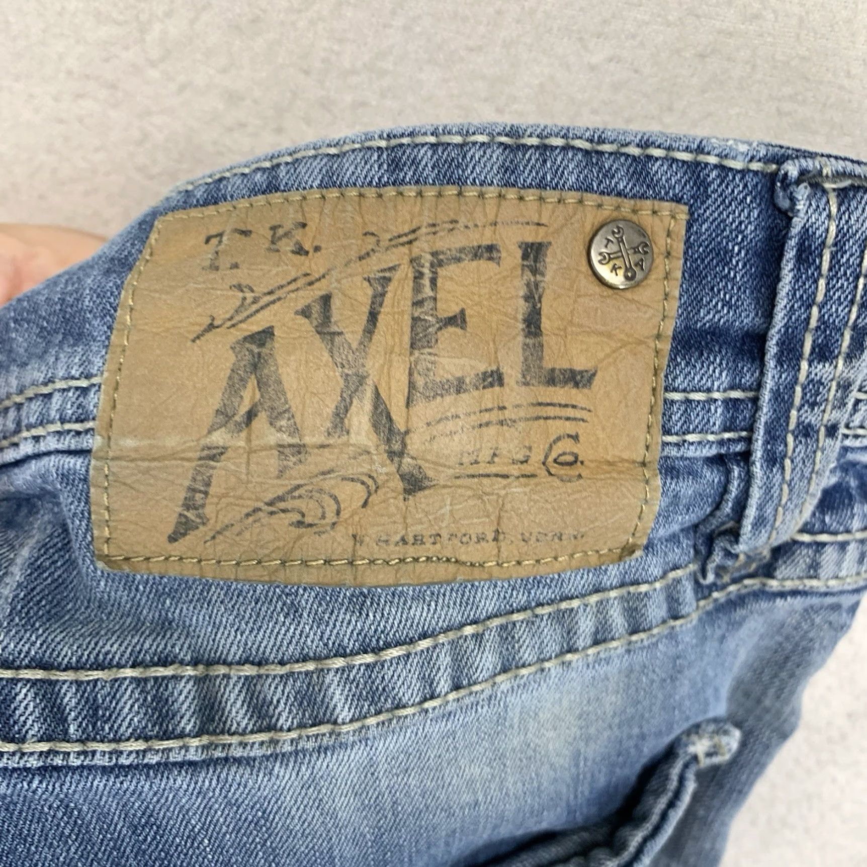 Vintage VINTAGE Axel Men's Jeans Size 32 x 32 Slim Boot Denim Distressed Rock Grunge 90s Mens Size US 32 / EU 48 - 3 Thumbnail