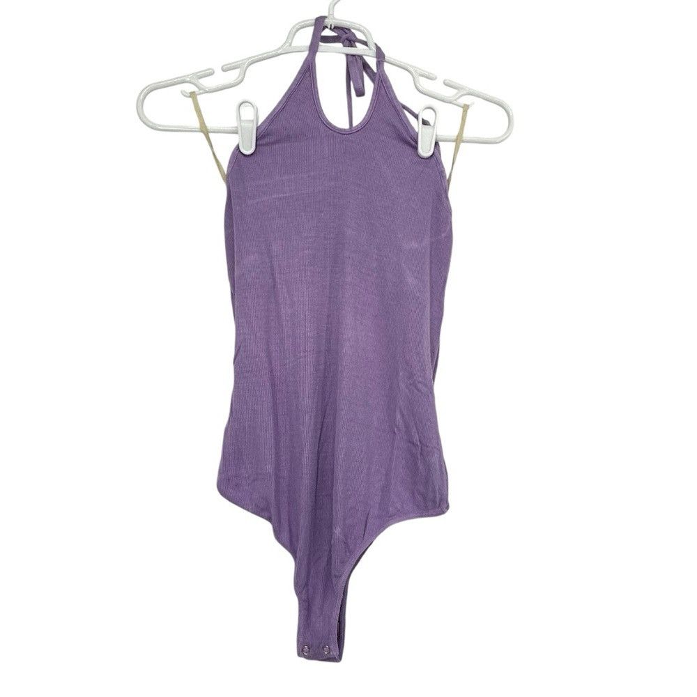 Enza Costa ENZA COSTA KEYHOLE HALTER BODYSUIT IN DARK LAVENDER Size L / US 10 / IT 46 - 6 Thumbnail