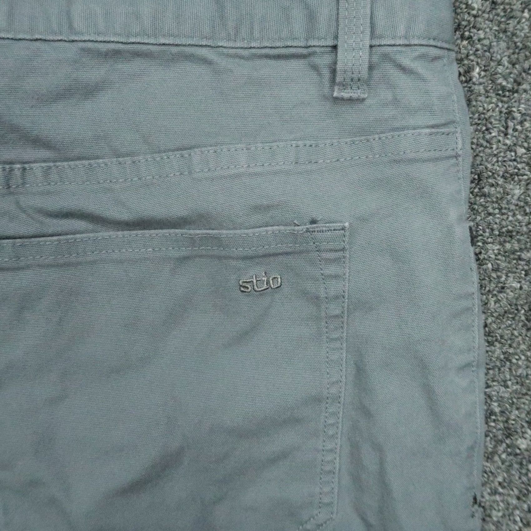 Vintage Stio Pants Mens 36x34 Gray Blue Rivet Canvas Organic Cotton 5 Pocket Hiking Pants, Chino, Regular, 34 Inseam, Straight Leg, Button Zip, 6 Size US 36 / EU 52 - 5 Thumbnail