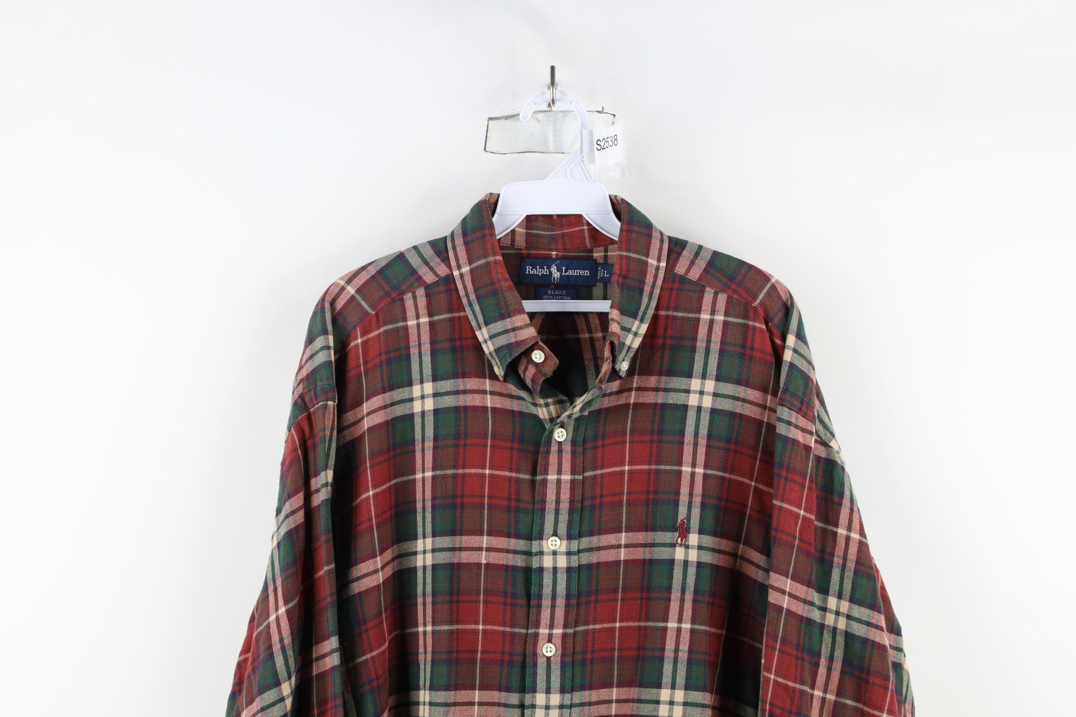 Ralph Lauren × Vintage Vintage 90s Ralph Lauren Flannel Button Down Shirt Plaid Size US L / EU 52-54 / 3 - 2 Thumbnail