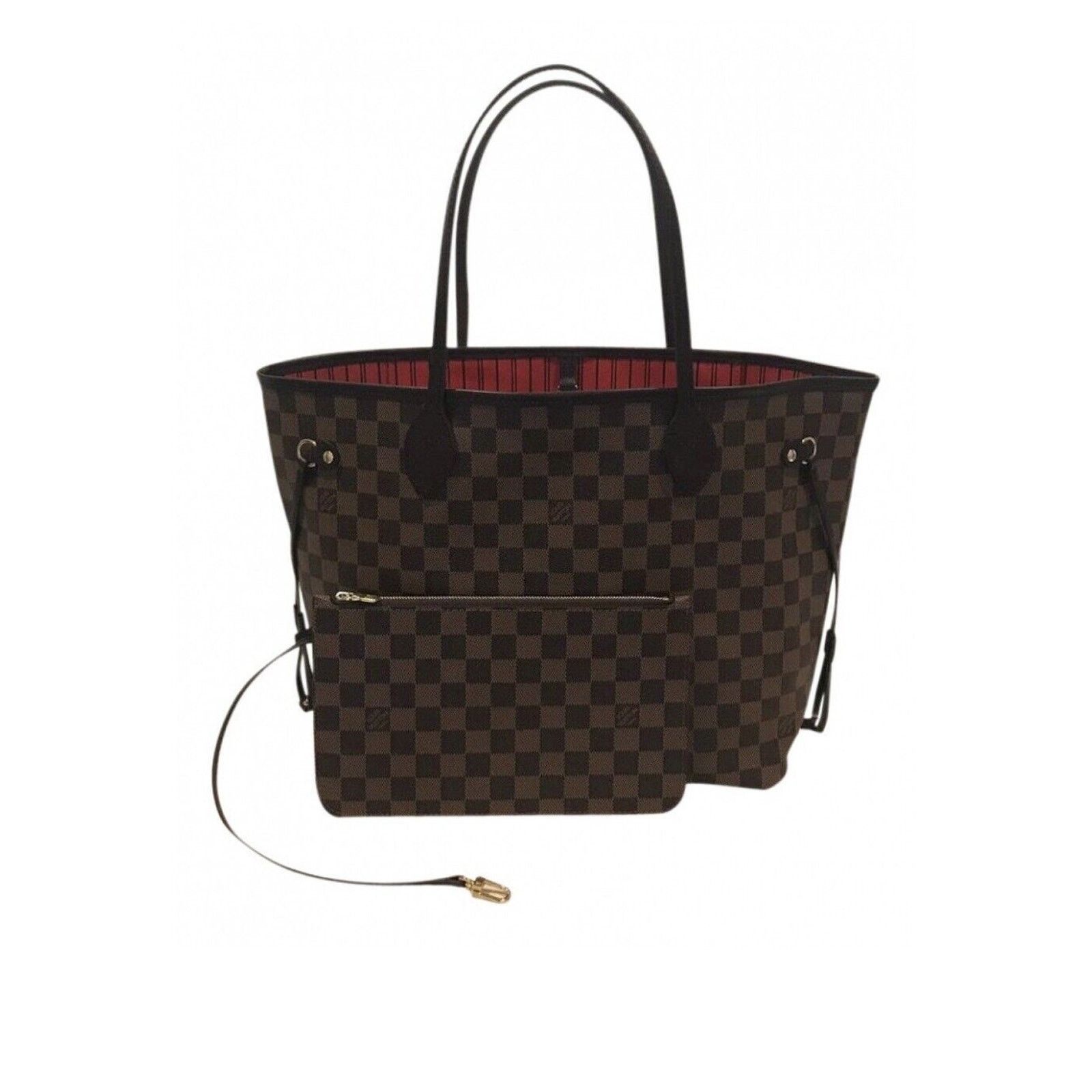 Louis Vuitton LOUIS VUITTON Neverfull MM Damier Ebene Tote Bag Brown Size ONE SIZE - 2 Thumbnail