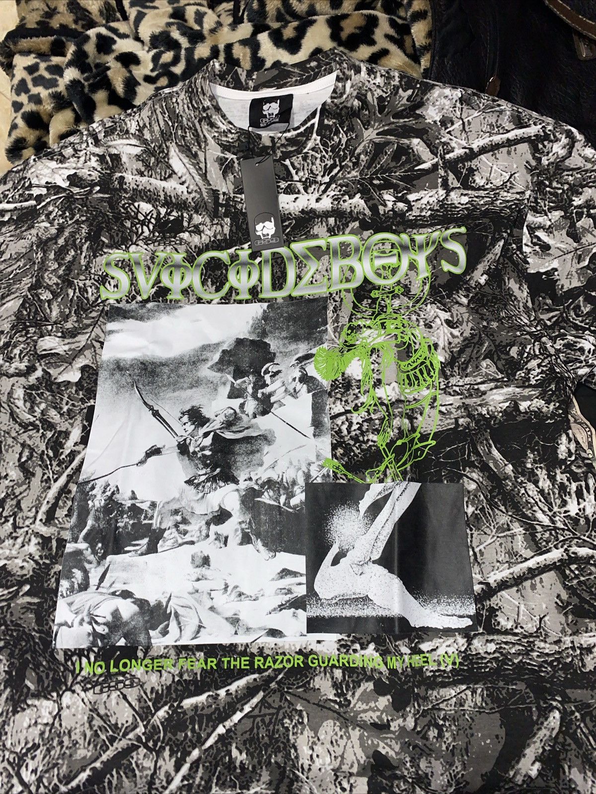 image of G59 Records G59 Camo Achilles Tee From Razor 5 Drop 10/06/23 in Black, Men's (Size XL)