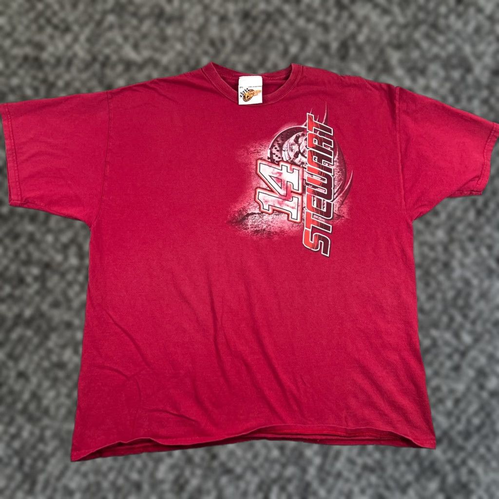 NASCAR VTG NASCAR Tony Stewart #14 T-Shirt Mens 2XL Short Sleeve Crew Neck Graphic Red Size US XXL / EU 58 / 5 - 1 Thumbnail