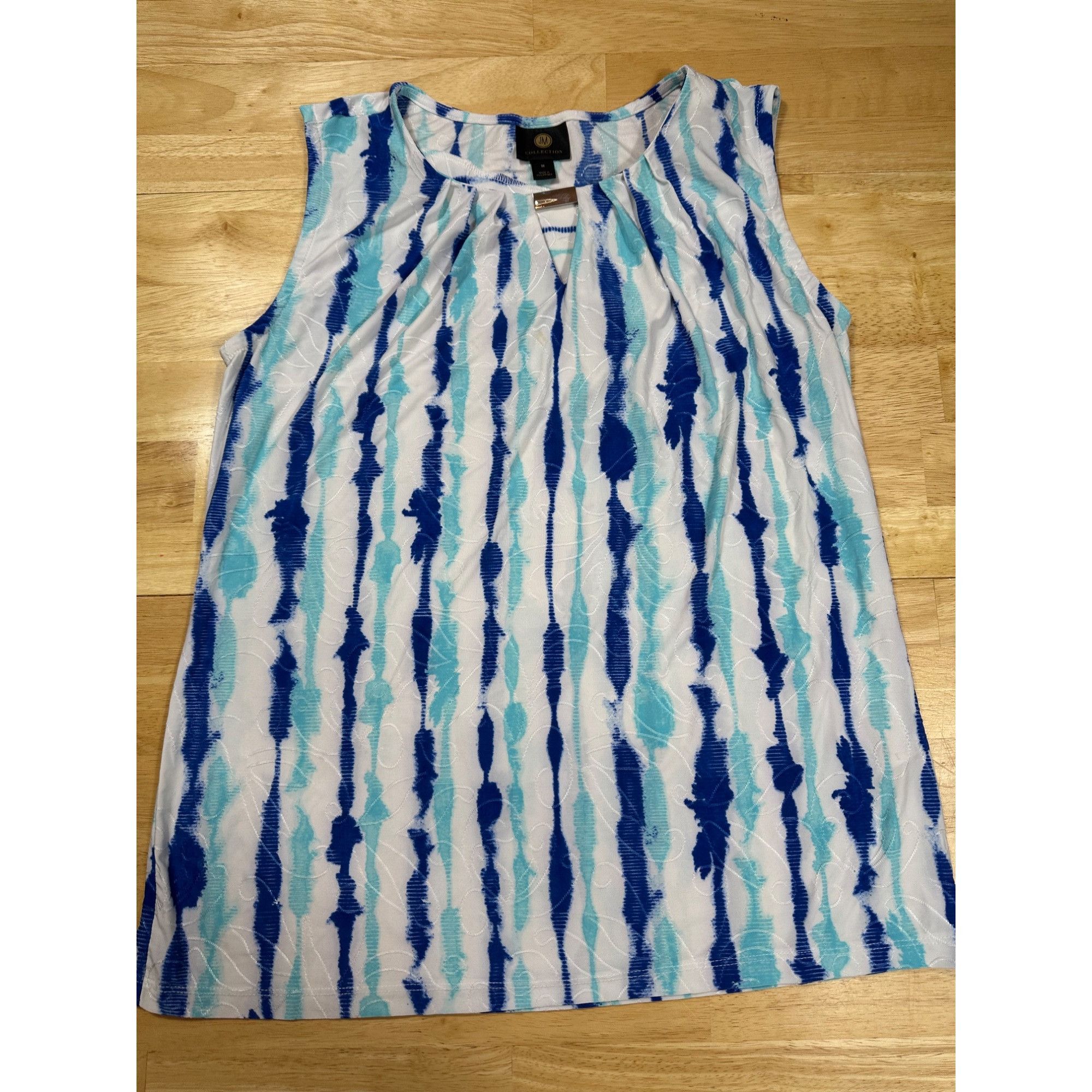 JM Collection Sleeveless Tank Top with Stripes Size M Size M / US 6-8 / IT 42-44 - 4 Thumbnail
