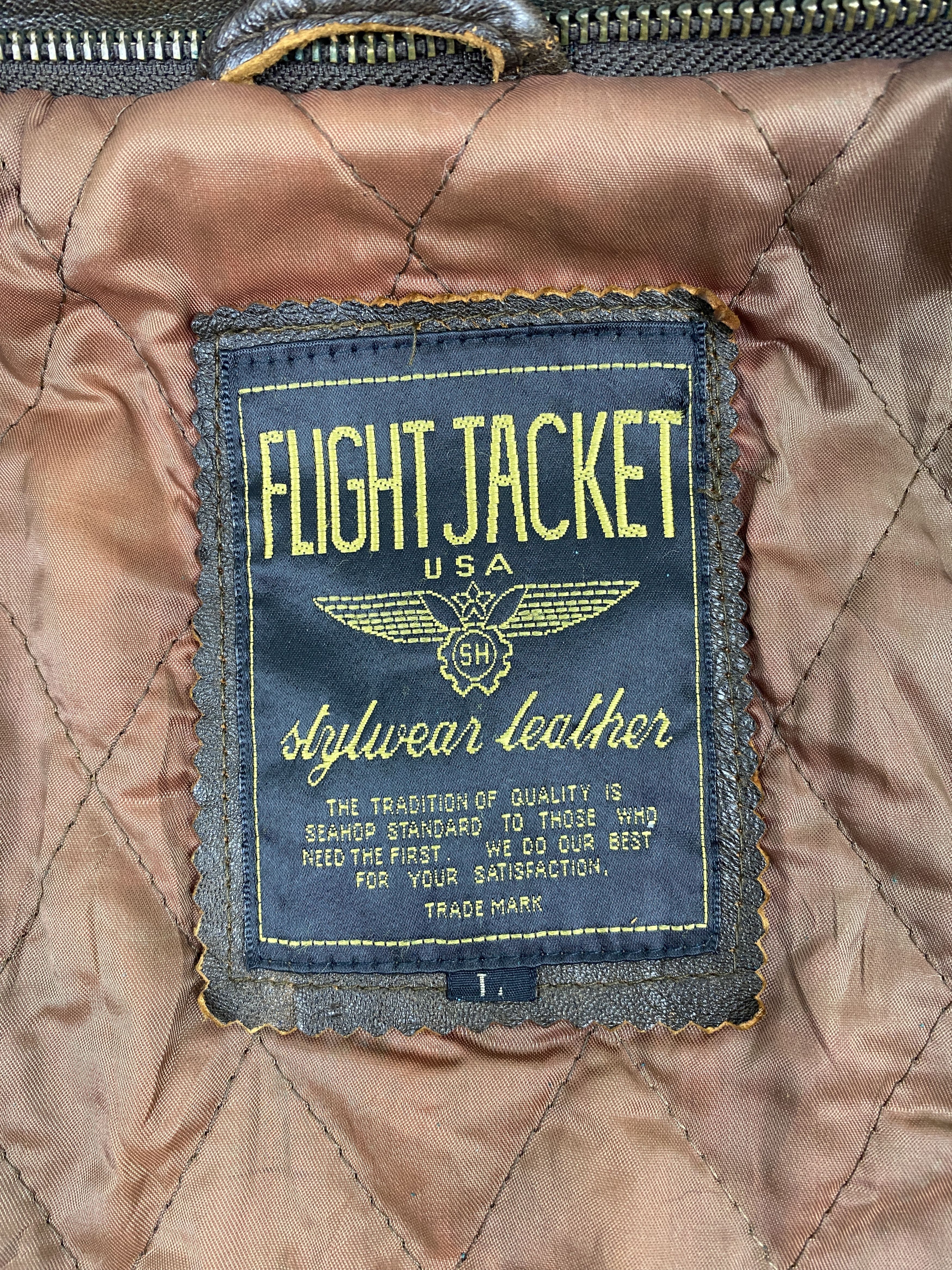 Vintage Vintage Military Flight Jacket Bomber Leather Jacket MJ0073Z Size US L / EU 52-54 / 3 - 5 Thumbnail