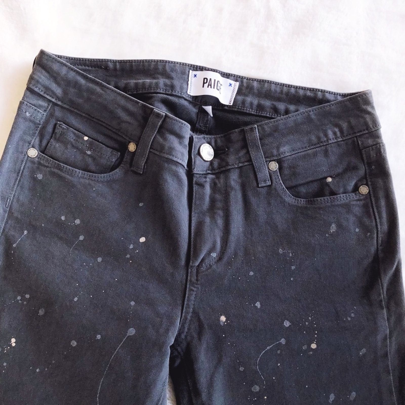 Paige PAIGE Gray Verdugo Ankle Jeans with Splatter Design Size 27" / US 4 / IT 40 - 9 Thumbnail
