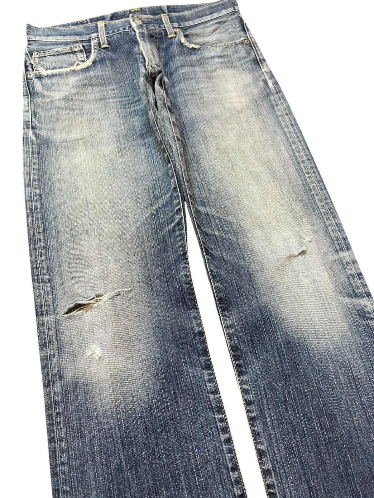 Edwin Vintage Edwin 503 R Faded Grunge Distressed Denim Size US 31 - 3 Thumbnail