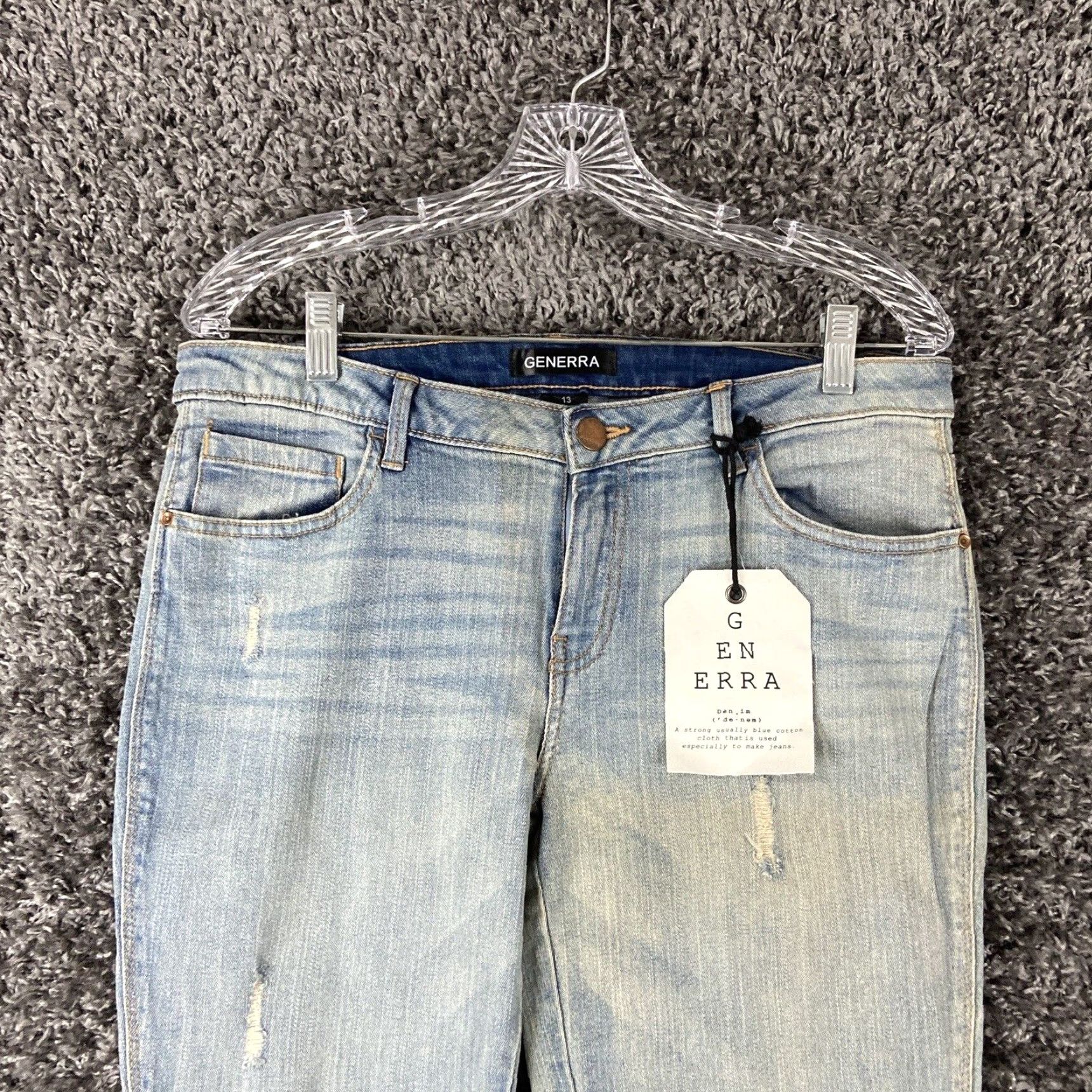 Vintage NEW Generra Distressed Skinny Jeans Blue Women’s 13 Size 34" / US 12 / IT 48 - 6 Thumbnail