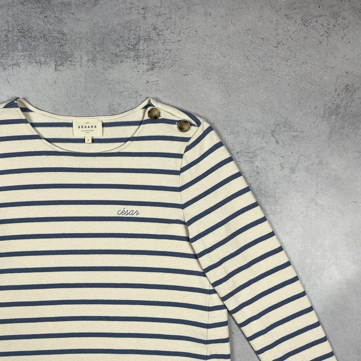 Sezane Ladies Sezane Colette Mariniere stripped long sleeve top Size S / US 4 / IT 40 - 3 Thumbnail