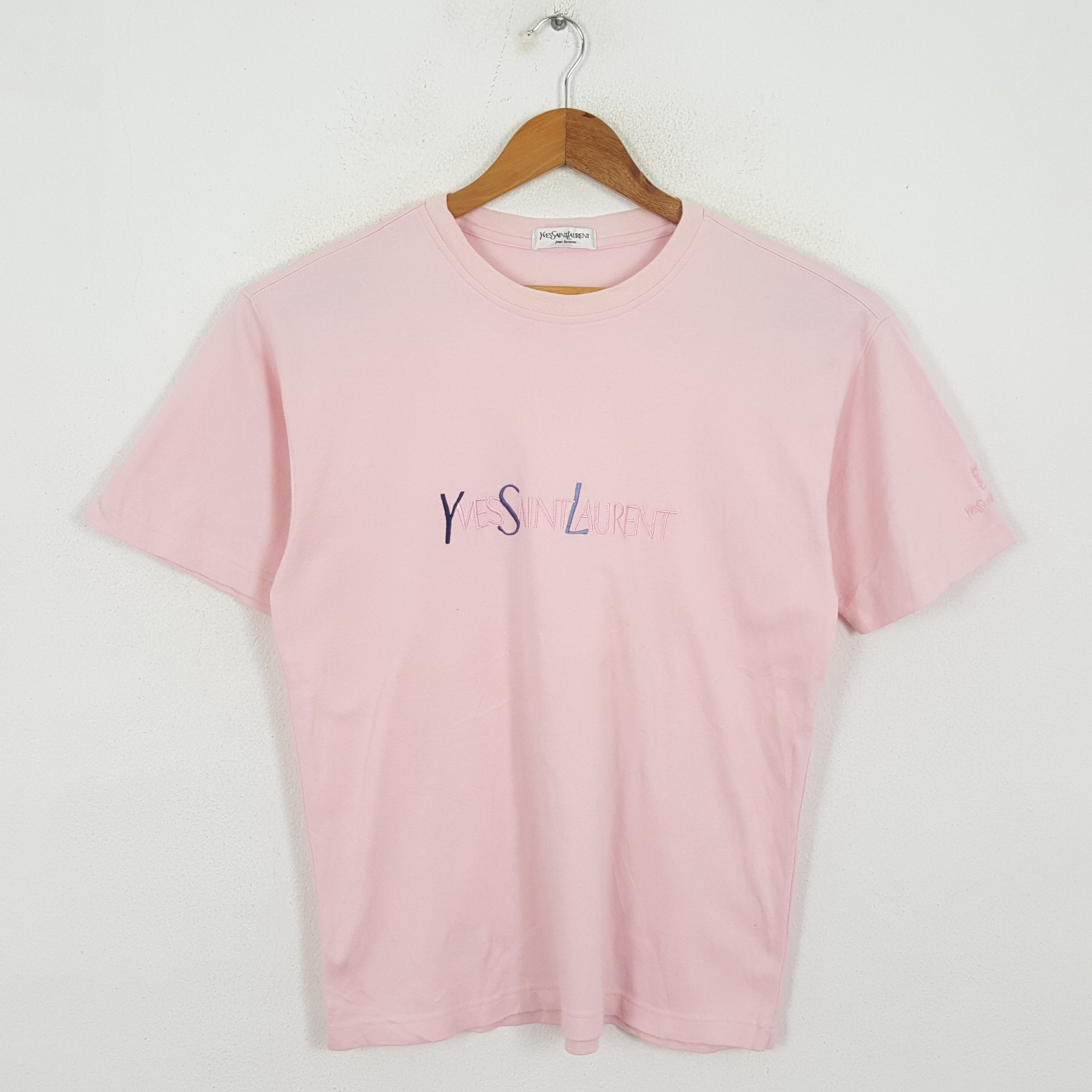 Vintage YVES SAINT LAURENT Embroidery Design T-Shirts