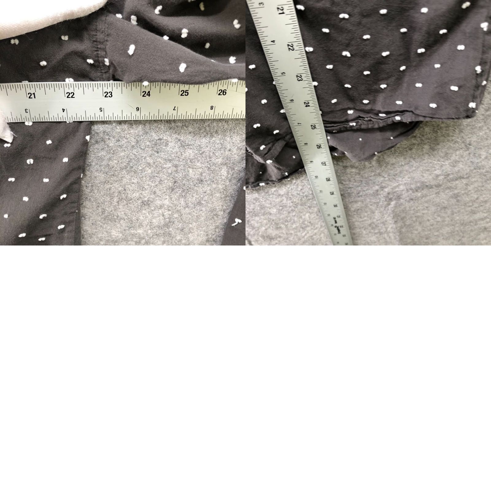 Vintage ATM Boyfriend Shirt Womens S Gray Clip Dot Long Sleeve Casual Cotton Button Down Collared Shirt Size S / US 4 / IT 40 - 8 Thumbnail