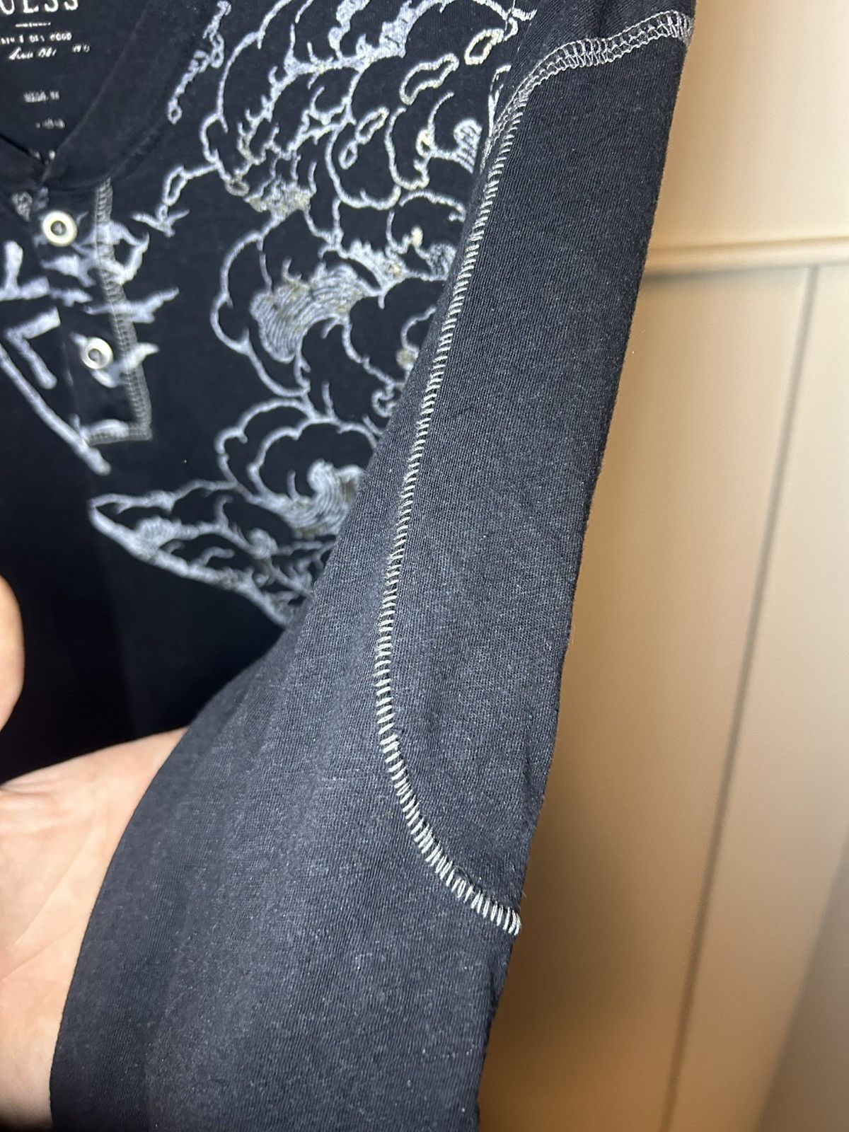 Guess × Vintage Vintage Guess Japanese metallic waves single-stitch shirt Size US XL / EU 56 / 4 - 7 Thumbnail