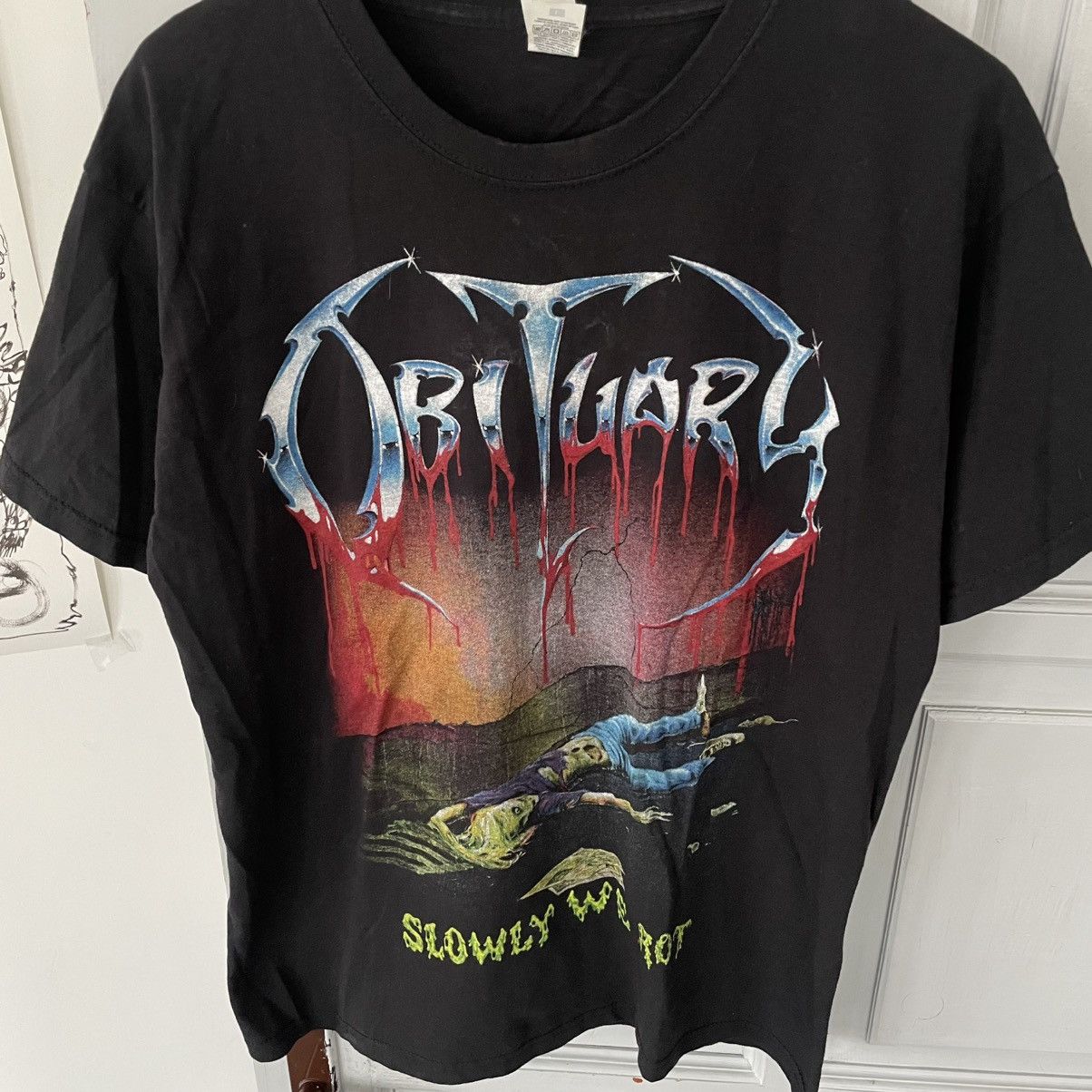 Band Tees Vintage Obituary Slowly We Rot Death Metal Band T-shirt Size US L / EU 52-54 / 3 - 4 Thumbnail