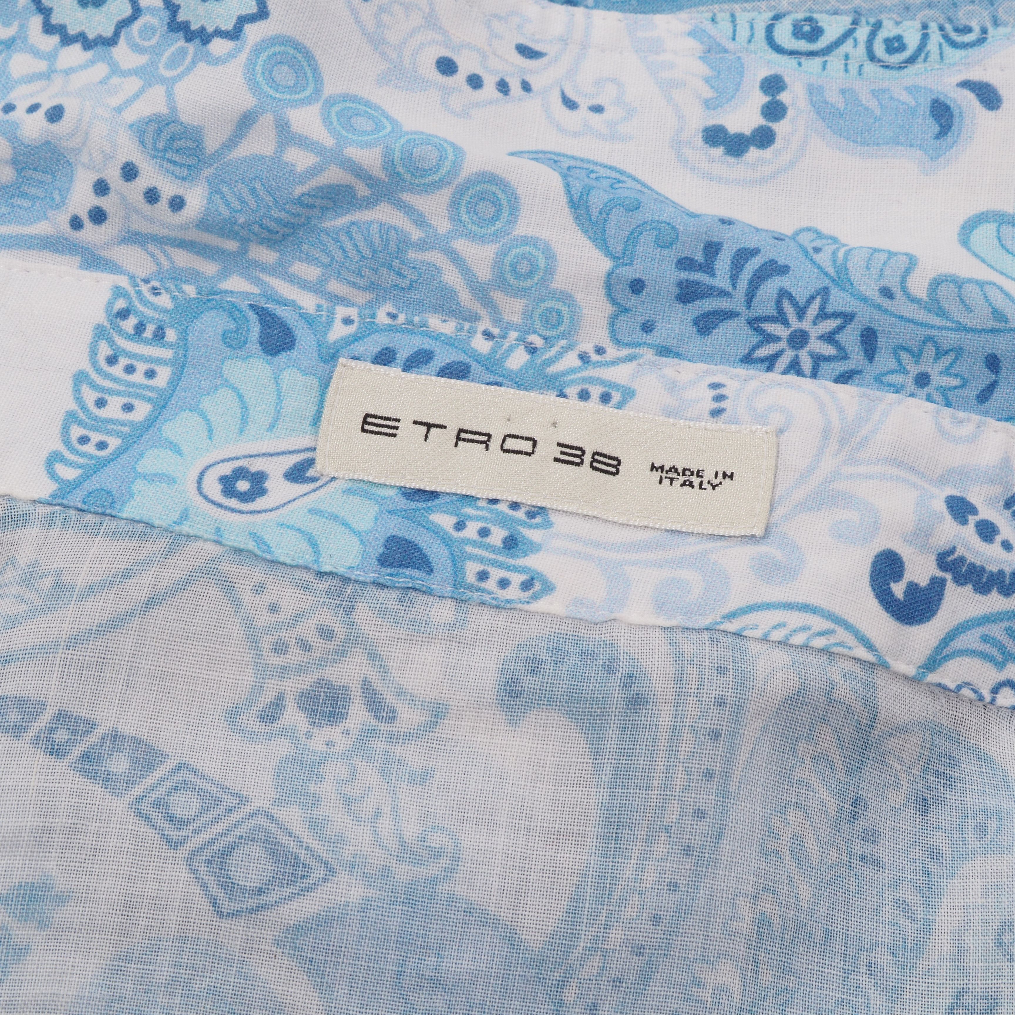Etro ETRO Floral Blue Paisley Ramie Long Sleeve Blouse Shirt Size XS / US 0-2 / IT 36-38 - 4 Thumbnail