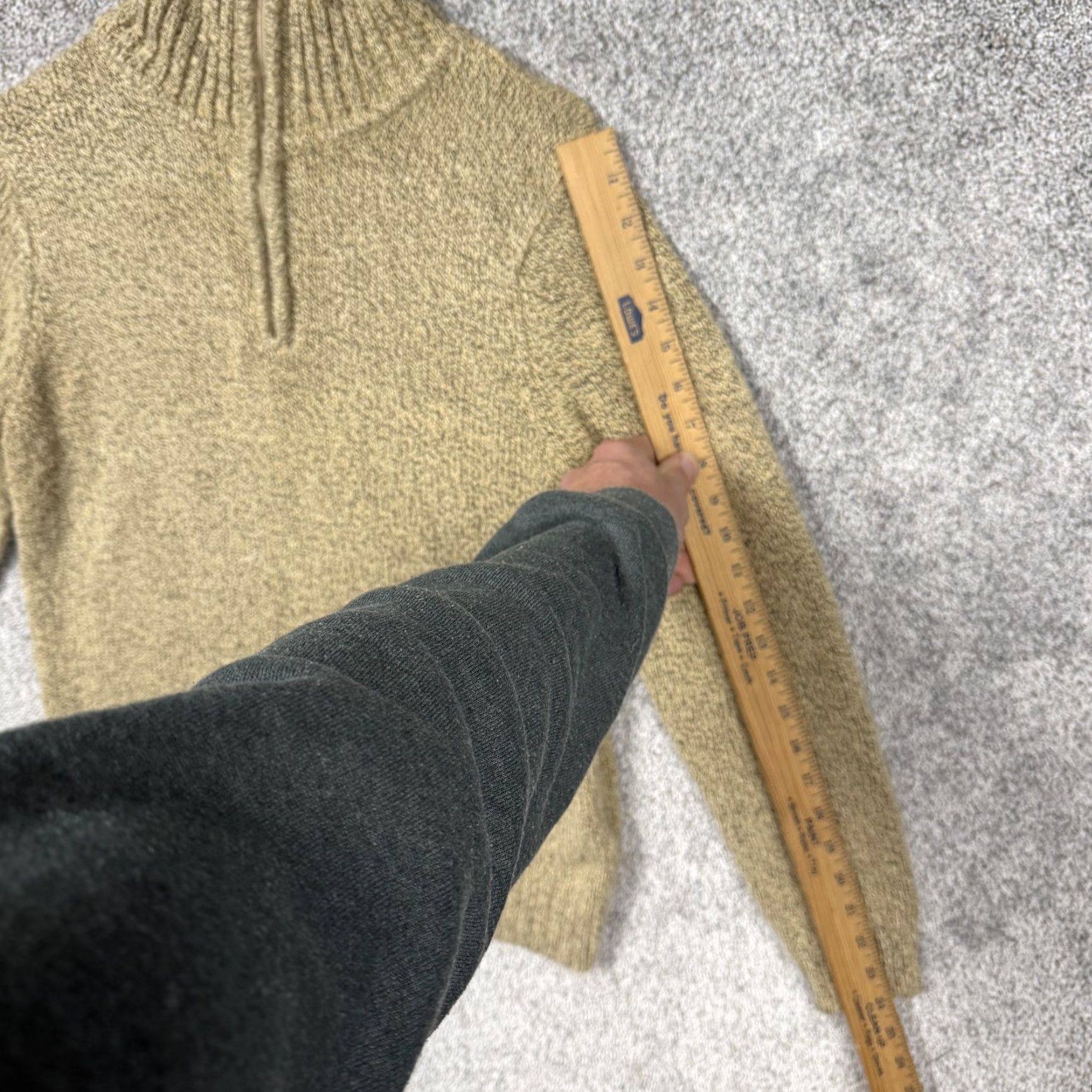Lee Lee Sweater Mens M Brown 1/4 Zip Mock Neck Knit Pullover Camel Brown Tight-Knit Light Pullover Autumn Winter Casual Travel Size US M / EU 48-50 / 2 - 3 Thumbnail
