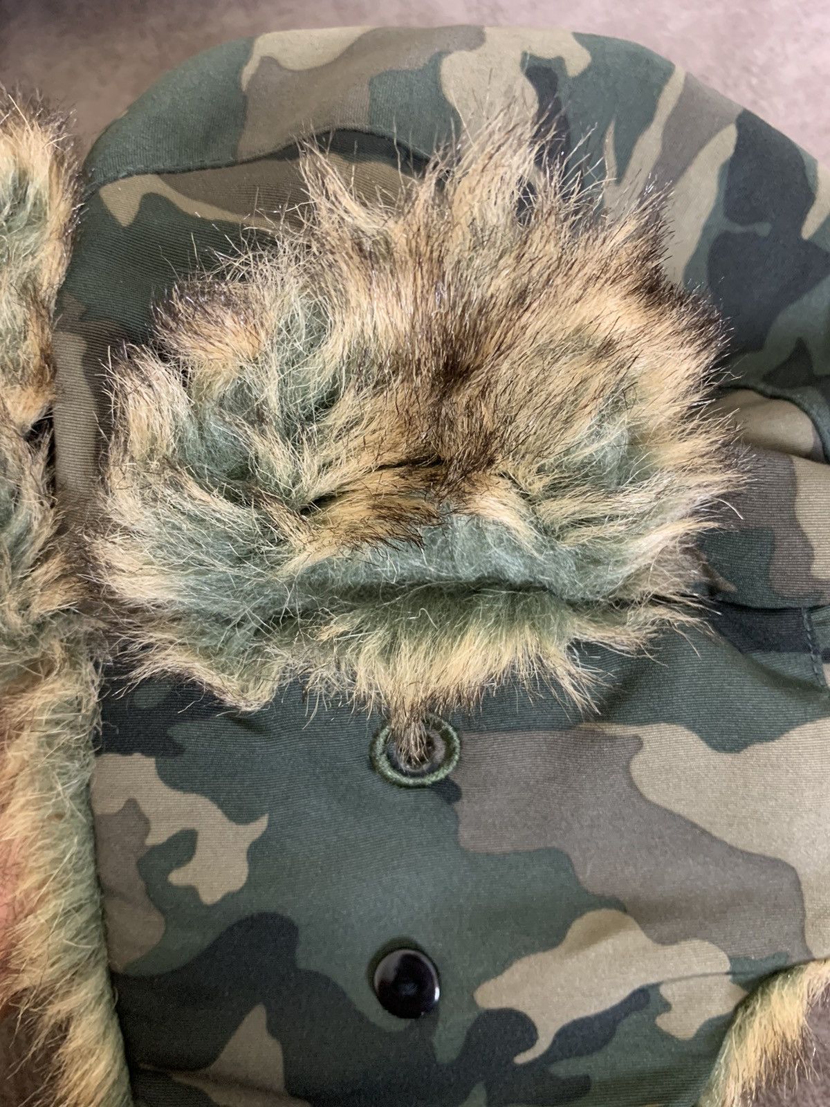 Japanese Brand Y2K Camo Ushanka Hat Size ONE SIZE - 6 Thumbnail