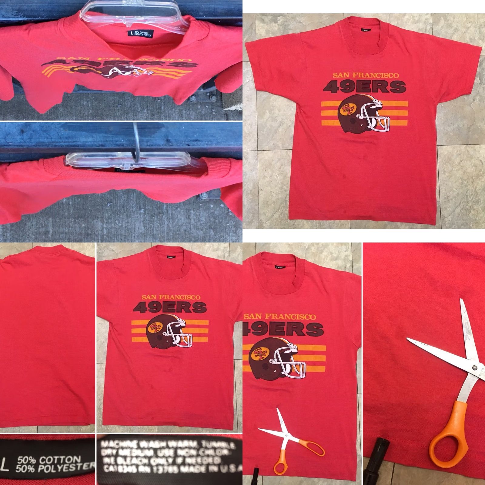 Vintage VINTAGE San Francisco 49ers T-Shirt Red Made in USA 70s 80s RN 13765 size L Mens Graphic Tee Short Sleeve Size US L / EU 52-54 / 3 - 8 Thumbnail
