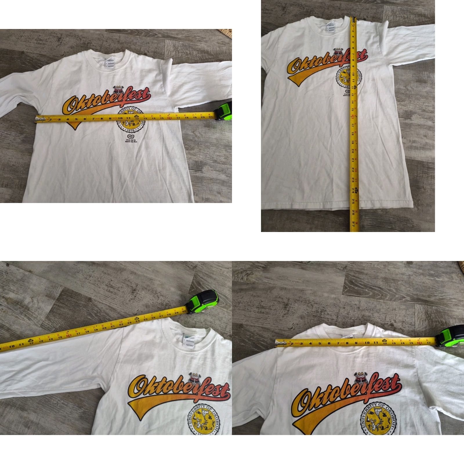 Gildan VINTAGE Gildan Oktoberfest University of Okoboji Long Sleeve Tee Shirt Size Small White Graphic Print Unisex Adult Size US S / EU 44-46 / 1 - 8 Thumbnail