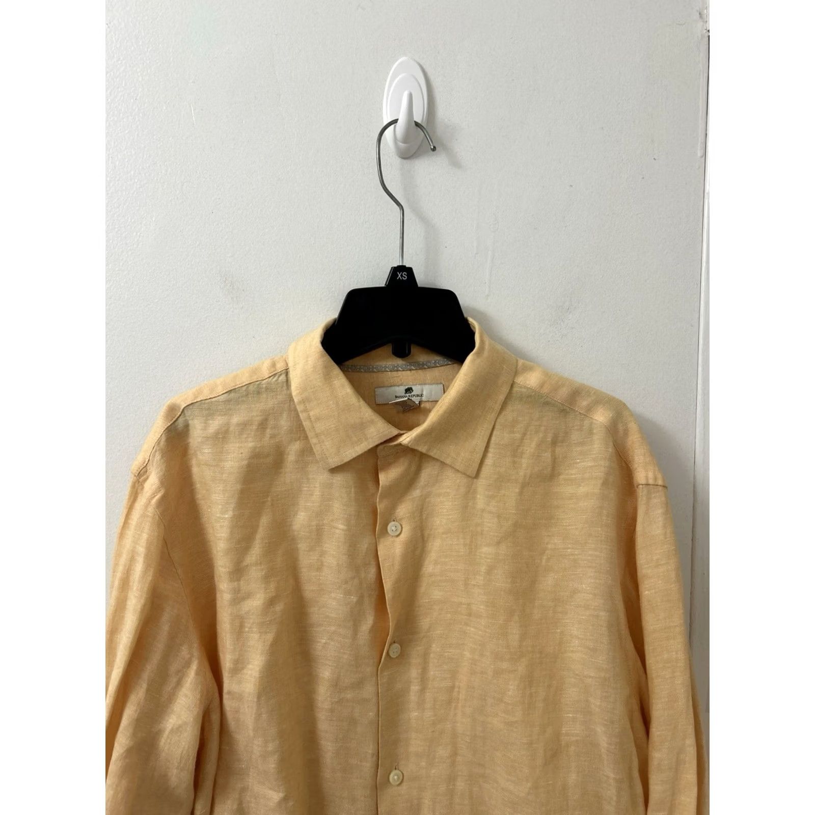 Banana Republic Banana Republic Shirt Mens L Orange Button-Down L/S 2010 Organic Linen Hemp Cotton Blend Button-Up Casual Everyday 32" Long Sleeve Size US L / EU 52-54 / 3 - 2 Thumbnail