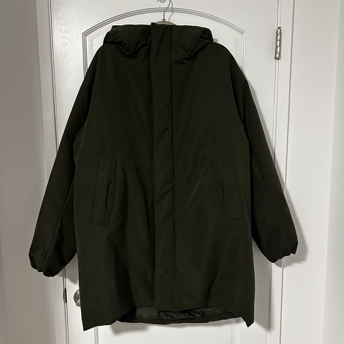 Muji Muji Padding Insulated Hooded Half Coat Jacket, Dark Green Size US L / EU 52-54 / 3 - 5 Thumbnail