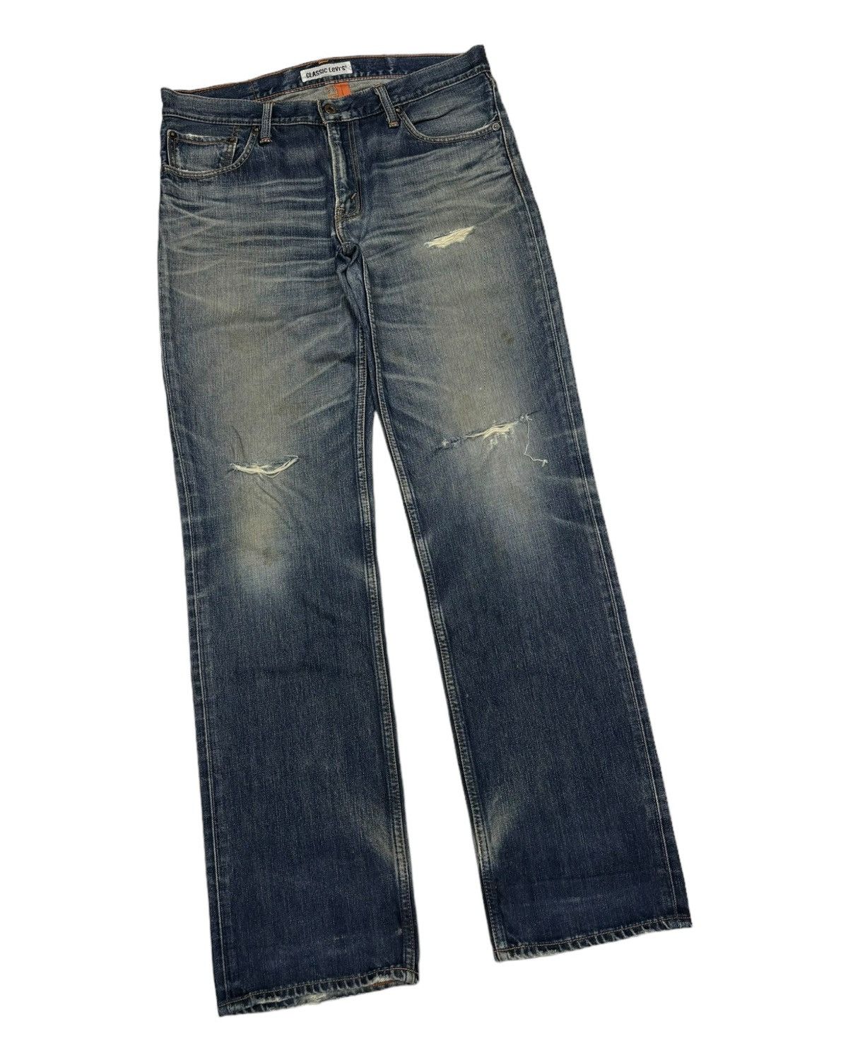 Levi's VINTAGE LEVIS 502 CLASSIC DISTRESSED DENIM JEANS Size US 35 - 3 Thumbnail