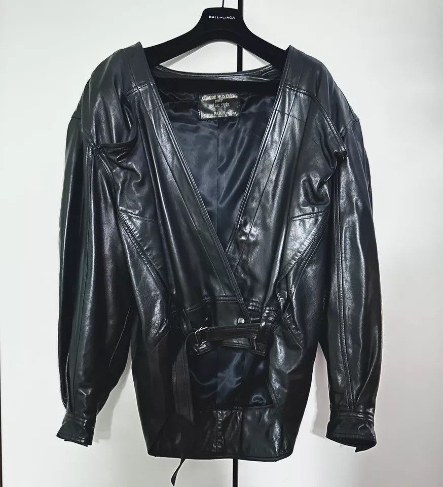 Claude Montana CLAUDE MONTANA POUR IDEAL CUIR Iconic Leather Coat Skirt Set Size M / US 6-8 / IT 42-44 - 18 Thumbnail