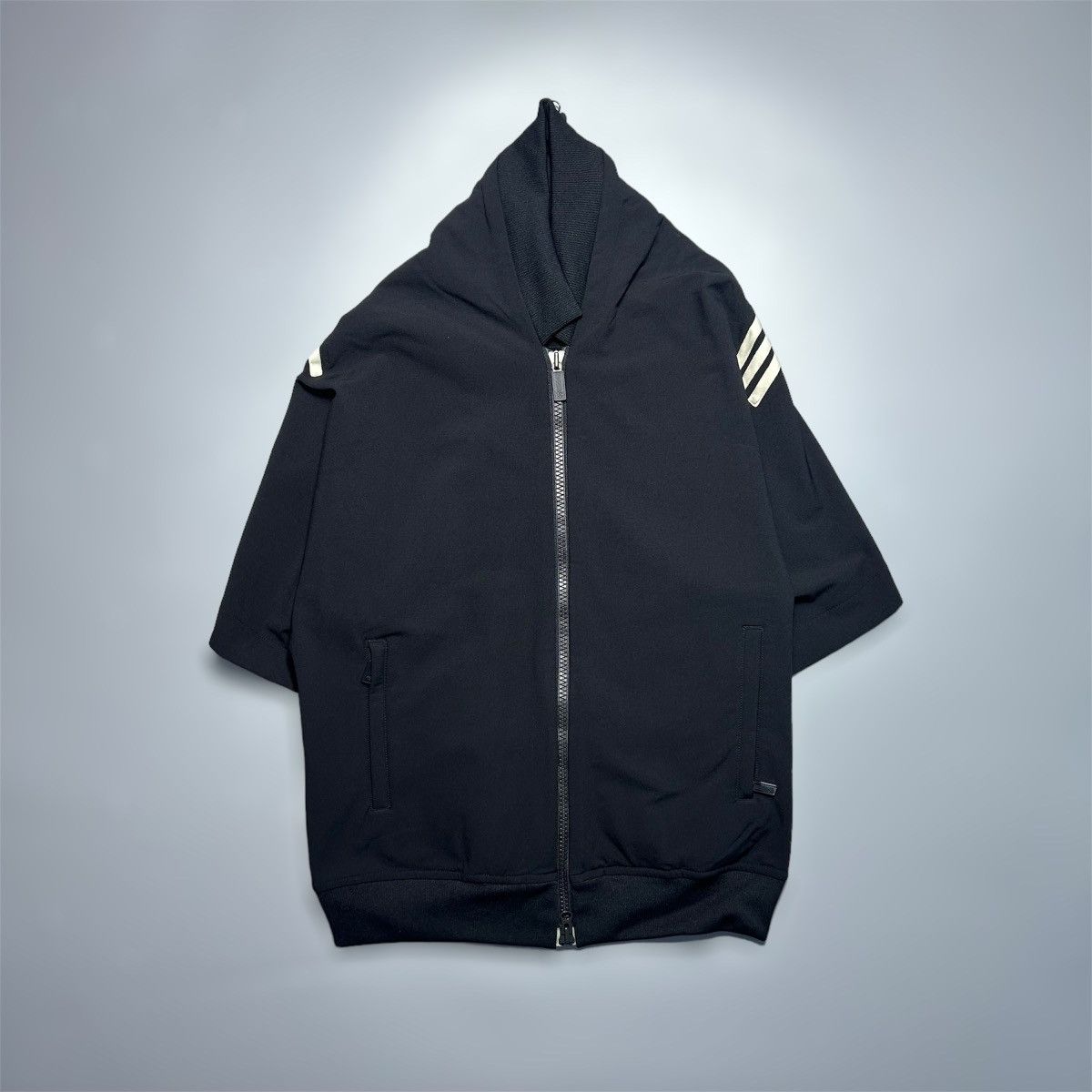 Image of Y 3 x Yohji Yamamoto Y-3 Yohji Yamamoto X Adidas Poncho Style Zip Up in Black, Men's (Size Small)