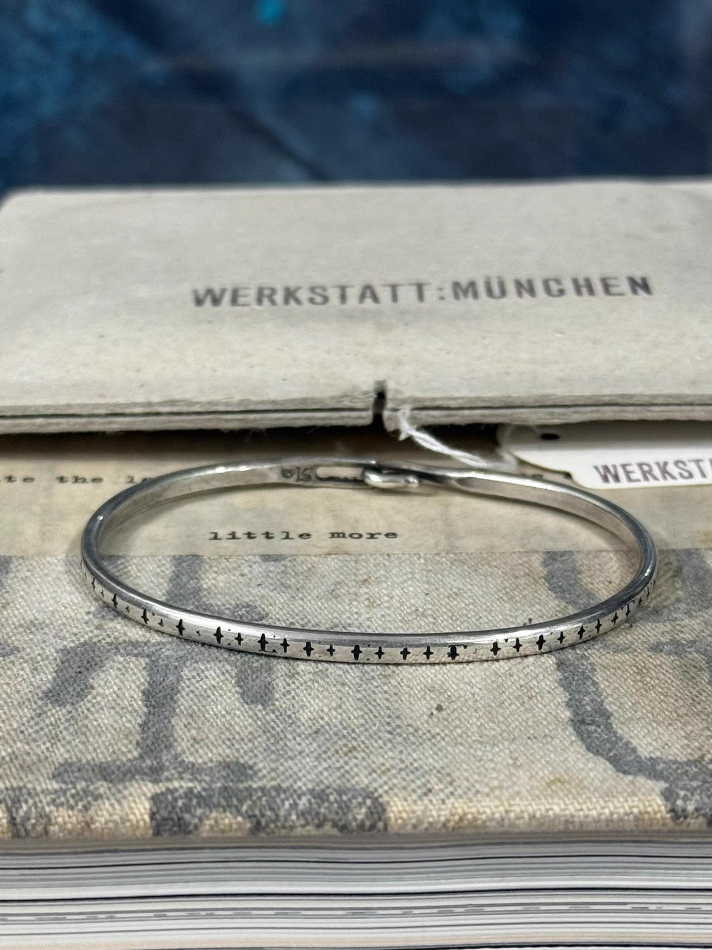 Werkstatt Munchen Cross Pattern Solid Silver Bracelet K20