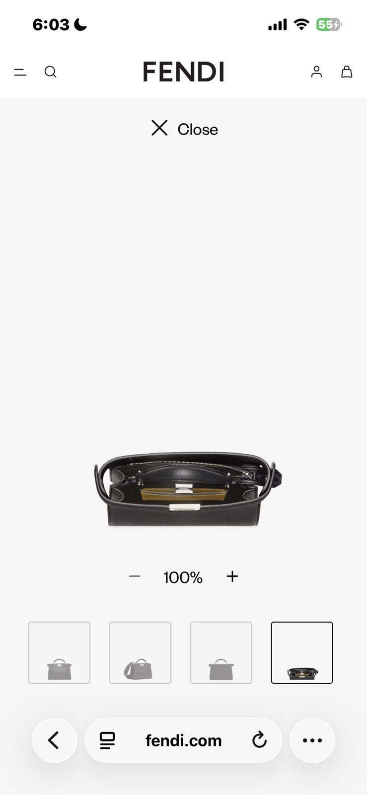 Fendi Peekaboo ISeeU X-Cross Black leather bag Size ONE SIZE - 2 Thumbnail