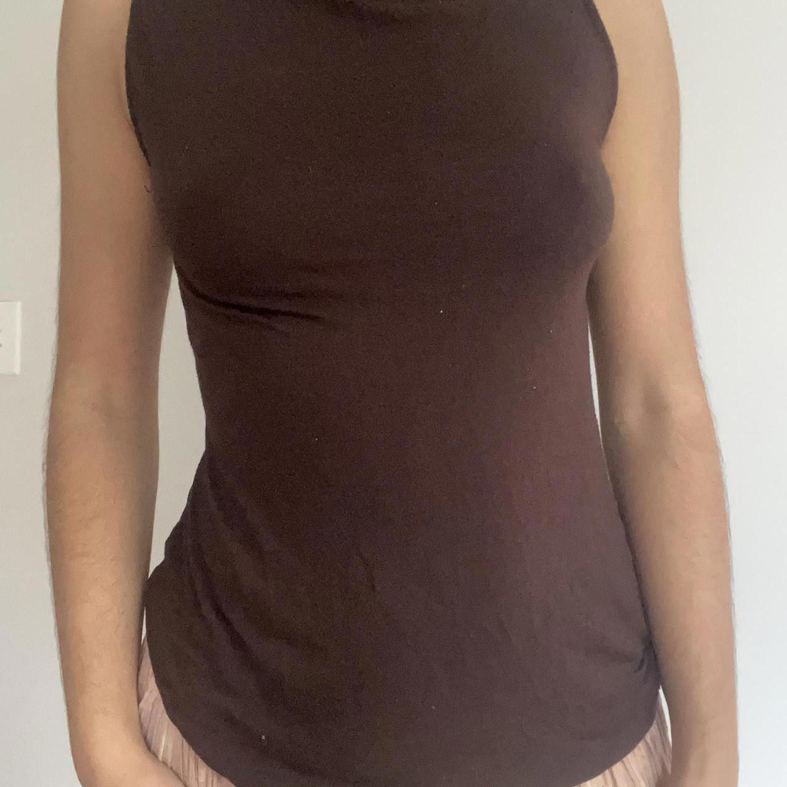 Other Brown 90s minimalist mock neck top #minimalist Size S / US 4 / IT 40 - 1 Thumbnail