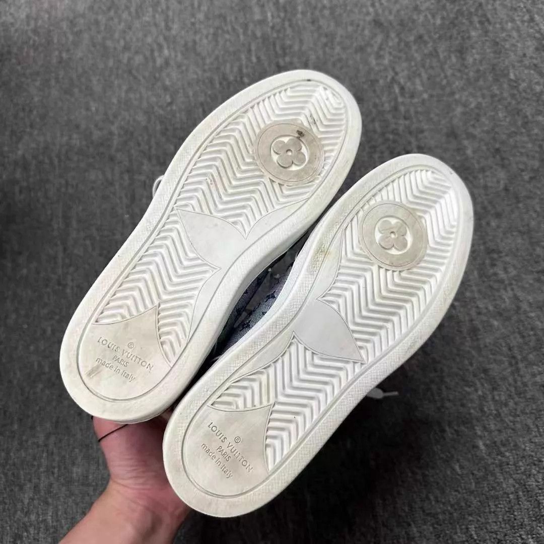 Louis Vuitton LV Denim Monogram High-Top Sneaker 37.5 99 New Size US 7 / IT 37 - 6 Thumbnail