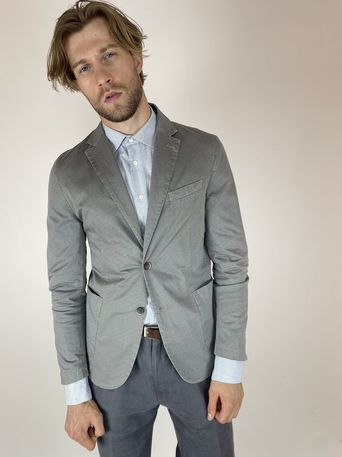 Other SPADA ROMA cotton unlined Blazer slim fit Mens size 52 Size 52S - 3 Thumbnail